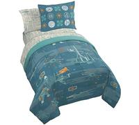 Jay Franco Comforter Set Includes Sheets and Pillow Covers - Soft and Cozy Bed Set for Stylish Room Decor, Blue - The Fantastic Four, 7 Piece Full Size Bedding