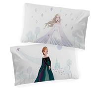 Jay Franco Disney Frozen Spirit of Adventure Glow in The Dark 2 Pack Reversible Pillowcases Features Elsa & Anna - Double-Sided Kids Super Soft Bedding (Official Disney Product)