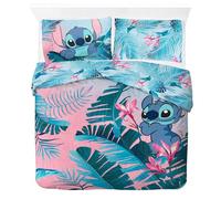 Jay Franco Disney Lilo & Stitch Floral 100% Cotton Double Duvet Cover Set - Includes 50 x 70cm Pillowcase