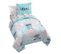 Jay Franco Disney Lilo & Stitch Twin Comforter Set - 5 Piece Bedding Includes Sheet Set & Pillow Covers - Super Soft Kids Floral Bedding