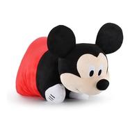 Jay Franco Disney Mickey Mouse 2-in-1 Plush Pillow Pal - Ultra Soft Multipurpose Cushion with Strap Closure, Huggable Plushie for Kids’ Bedroom, Trip, and Sleepovers