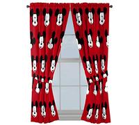 Jay Franco Disney Mickey Mouse Cute Faces 84" inch Drapes 4 Piece Set - Beautiful Room Décor & Easy Set up - Window Curtains Include 2 Panels & 2 Tiebacks (Official Disney Product)