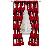 Jay Franco Disney Mickey Mouse Cute Faces 84" inch Drapes 4 Piece Set - Beautiful Room Décor & Easy Set up - Window Curtains Include 2 Panels & 2 Tiebacks (Official Disney Product)