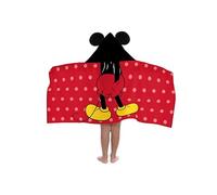 Jay Franco Disney Mickey Mouse Hooded Towel - 56 x 130cm Kids Super Soft Bath Towel, Beach, Pool & Travel, Official Licensed Product, Red