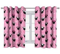 Jay Franco Disney Minnie Mouse Hearts & Love 137cm x 168cm Eyelet Window Curtains - 2 Panels