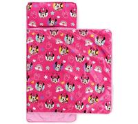 Jay Franco Disney Minnie Mouse Toddler Nap Mat with Built-in Pillow & Blanket - Soft Microfibre Sleeping Bag for Nursery, School or Sleepovers 89 x 86 cm