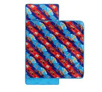 Jay Franco Disney Pixar Cars Lightning McQueen Mater Toddler Nap Mat with Built-in Pillow & Blanket - Soft Microfibre Sleeping Bag for Nursery, School or Sleepovers 89 x 86 cm