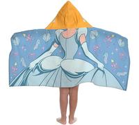 Jay Franco Disney Princess Cinderella Hooded Towel - 56 x 130cm Kids Super Soft Bath Towel, Beach, Pool & Travel, Official Licensed Product, Blue