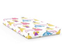 Jay Franco Disney Princess Fitted Sheet - Pink Single | 100% Cotton Kids Ultra-Soft Bedding for Room Decor, Snow White, Cinderella, Rapunzel, Belle, Aurora