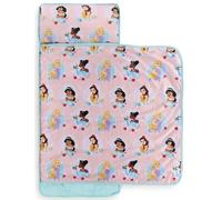 Jay Franco Disney Princess Jasmine Belle Tinker Bell Toddler Nap Mat with Built-in Pillow & Blanket - Soft Microfibre Sleeping Bag for Nursery, School or Sleepovers 89 x 86 cm