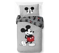 Jay Franco Kids Disney Mickey Mouse Duvet Cover Set - Super Soft Bedding with Pillowcase, COVER ONLY Comforter Not Included, Grey, 2 Piece Single