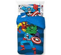 Jay Franco Kids Marvel Avengers Bed Set Includes Fitted Sheet and Pillow Cover - 100% Cotton Soft and Cosy Bedding for Room Decor, Official Licensed Product, Multi, 3 Piece Single
