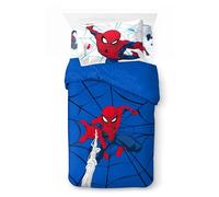 Jay Franco Kids Marvel Spider-Man Bed Set Includes Fitted Sheet and Pillow Cover - 100% Cotton Soft and Cosy Bedding for Room Decor, Official Licensed Product, Blue, 3 Piece Single