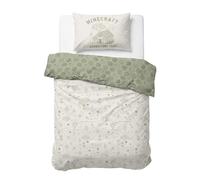 Jay Franco Kids Mojang Minecraft Duvet Cover Set - Super Soft Bedding with Pillowcase, COVER ONLY Comforter Not Included, Green, 2 Piece Single