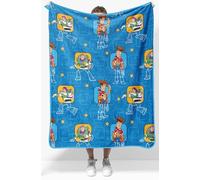 Jay Franco Kids Plush Throw Blanket-Blue Disney BuzzLightyearWoody 100x130