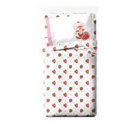 Jay Franco Strawberry Shortcake Twin Size Sheet Set - Super Soft Kids 3 Piece Bedding Set - Microfiber Sheets Includes Reversible Pillow Cover