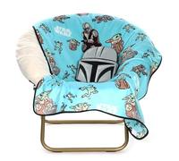 Jay Franco Kids Star Wars The Mandalorian Shaped Decorative Set - 30 cm Shaped Decorative Pillow & 100 x 130 cm Cosy Fleece Throw Blanket, Ultra-Soft Character Nap Set for Travel, Couch Décor, Gray