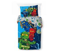 Jay Franco Lego® Ninjago Duvet Cover Set - Kids Super Soft Bedding with Pillowcase, COVER ONLY Comforter Not Included, Blue, 2 Piece Single