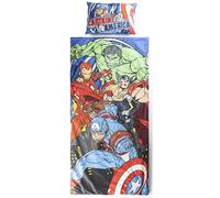 Jay Franco Marvel Avengers Children’s Slumber Bag & Pillow Set - Cosy (137 x 61 cm) Indoor Sleeping Bag with Carry Handle and (43 x 28 cm) Pillow, Ideal for School Trips & Sleepovers - 2-Piece Set