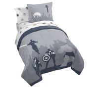 Jay Franco Marvel Avengers Full Size Comforter Set - 7 Piece Bedding Includes Sheet Set & Pillow Covers - Super Soft Cozy Bedding with Captain America, Hulk, Iron Man and Thor