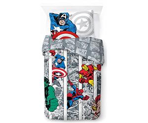 Jay Franco Marvel Comics Avengers Comic Cool 100% Cotton Single Duvet Cover Set - Includes Pillowcase