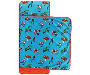 Jay Franco Marvel Comics Avengers Hulk Captain America Iron Man Toddler Nap Mat with Built-in Pillow & Blanket - Soft Microfibre Sleeping Bag for Nursery, School or Sleepovers 89 x 86 cm