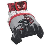 Jay Franco Marvel Miles Morales New Kid 7 Piece Queen Bed Set - Includes Comforter & Sheet Set Bedding - Super Soft Fade Resistant Microfiber (Official Marvel Product)