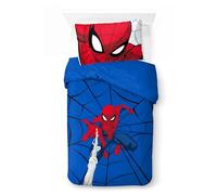 Jay Franco Marvel Spiderman Bed Set - Kids 100% Cotton Super Soft Bedding with Duvet Cover, Sheets, Pillowcase Cover, COVER ONLY Comforter Not Included, Blue, 3 Piece Single