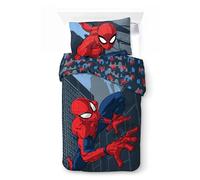 Jay Franco Marvel Spiderman Bed Set - Kids 100% Cotton Super Soft Bedding with Duvet Cover, Sheets, Pillowcase Cover, COVER ONLY Comforter Not Included, Dark Blue, 3 Piece Single