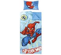 Jay Franco Marvel Spiderman Children’s Sleeping Bag & Pillow Set - Cosy (137 x 61 cm) Indoor Slumber Bag (43 x 28 cm) Pillow, Ideal for School Trips & Sleepovers - 2-Piece Set