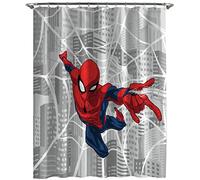 Jay Franco Marvel Spiderman City Web Shower Curtain & Easy Care Fabric Kids Bath Curtain (Official Marvel Product)