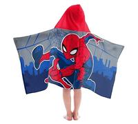 Jay Franco Marvel Spiderman Hooded Poncho Bath Towel - 56 x 130cm Kids Super Soft Bath Towel, Beach, Pool & Travel, Official Licensed Product, Gray