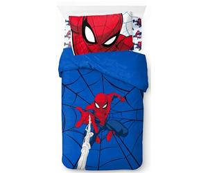 Jay Franco Marvel Spiderman Webtastic 100% Cotton 3 Piece Single Bed Set - Includes Duvet Cover, Sheet and Pillowcase