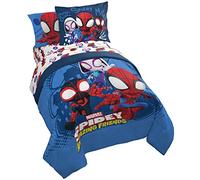 Jay Franco Marvel Spidey and His Amazing Friends Team Spidey 5 Piece Twin Size Bed Set - Includes Comforter & Sheet Set Bedding - Super Soft Fade Resistant Microfiber (Official Marvel Product)