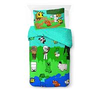 Jay Franco Minecraft Creative Mode 100% Cotton Single Duvet Cover Set - Includes Pillowcase
