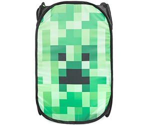 Jay Franco Minecraft Creeper 80L Pop-Up Laundry Basket - Hamper for Clothes or Toys