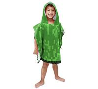 Jay Franco Minecraft Creeper Hooded Poncho Bath Towel 56cm x 56cm 100% Cotton Kids Changing Robe