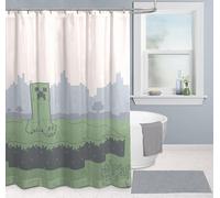 Jay Franco Minecraft Creeper Shower Curtain 178 x 183 cm - Fabric Video Game Bathroom Decor