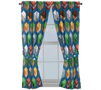 Jay franco Minecraft Isometric Blue 63 in Drapes 4 Piece Set - Beautiful Room Decor&Easy Set Up Bedding Features Creeper - Window Curtains Include 2