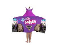 Jay Franco Monster Jam Sparkle Smash Hooded Towel - 56 x 130cm Kids Super Soft Bath Towel, Beach, Pool & Travel, Official Licensed Product, Purple