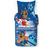 Jay Franco Nickelodeon Paw Patrol 100% Cotton Single Duvet Cover Set - Chase Blue Bedding Includes Pillowcase 80 x 80 cm