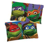 Jay Franco Nickelodeon Teenage Mutant Ninja Turtles Good Fight 2 Pack Reversible Pillowcases - Double Sided Pillow Covers, Kids Super Soft Bedding