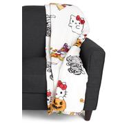 Jay Franco & Sons Hello Kitty Halloween Plush Blanket (White - Hello Kitty in Halloween Costumes, Full/Queen - 90 x 90)