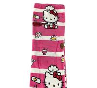 Jay Franco & Sons, Inc. Hello Kitty Plush Throw Blanket, Pink & White Striped - Breakfast, 50" x 70"