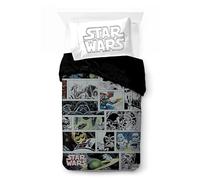 Jay Franco Star Wars Duvet Cover Set - Kids 100% Cotton Super Soft Bedding with Pillowcase, COVER ONLY Comforter Not Included, Luke Skywalker, Chewbacca, R2-D2, Grey, 2 Piece Single