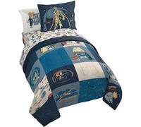 Jay Franco Star Wars Full Comforter Set 7 Piece Soft Bedding for Boys, Blue