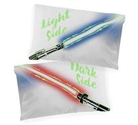 Jay Franco Star Wars Light Side Dark Side Glow in The Dark 2 Pack Reversible Pillowcases - Double-Sided Kids Super Soft Bedding (Official Star Wars Product)