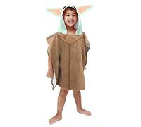 Jay Franco Star Wars The Mandalorian Grogu Baby Yoda Hooded Poncho Bath Towel 56cm x 56cm 100% Cotton Kids Changing Robe