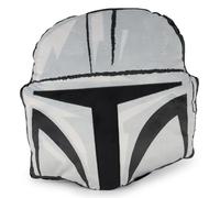 Jay Franco Star Wars The Mandalorian Plush Shaped Decorative Pillow - 30 cm Kids Ultra-Soft Stuffed Character Plushie & Cosy Pillow, Official Licensed, Gray