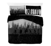 Jay Franco Stranger Things Duvet Cover Set - Super Soft Bedding with Pillowcase, COVER ONLY Comforter Not Included, Black, 3 Piece Double